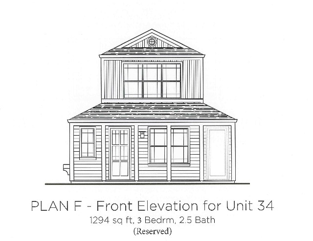 Typical Front Elevation – 1,294 sq. ft. - Hansen Place