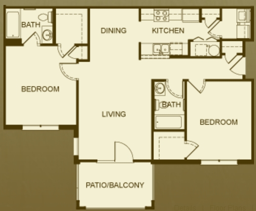 2BR / 2BA - Ashley Riverside