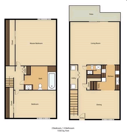 2BR/1.5BA - Northtowne Apartments