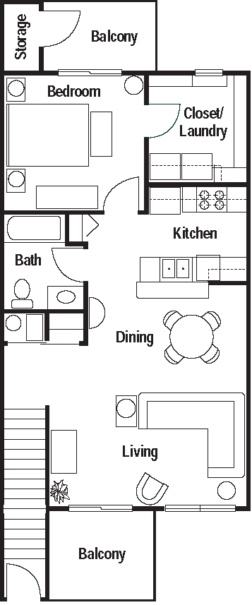 One Bedroom/One Bath second floor - North Lake Apartment Homes