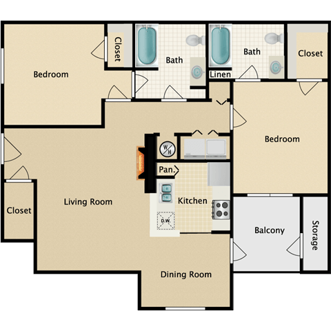 Floorplan - Stonebriar Woods Apartment Homes