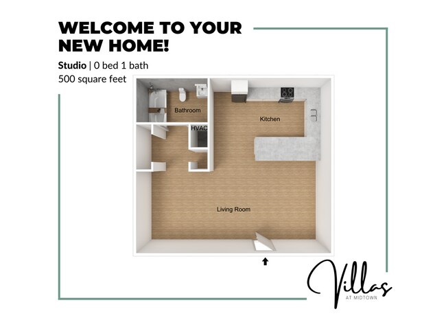 Studio Floor Plan - Villas at Midtown