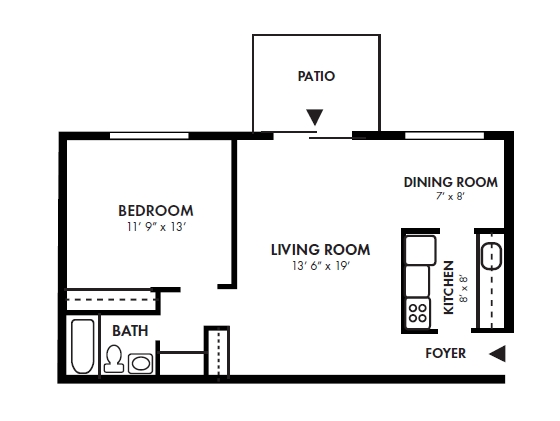 1BR/1BA - Park City Apartments