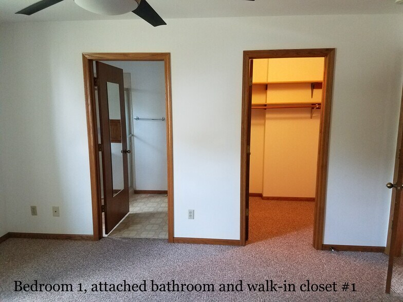 Main Bedroom w view of bathroom and walk-in closet #1 - 1010 N Gammon Rd