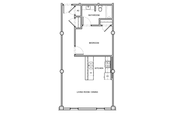 1BR/1BA - Atrium Life