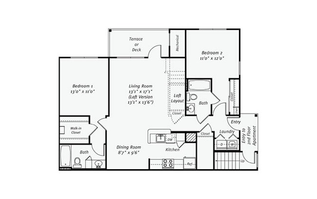 Floorplan - Orchards Apartments