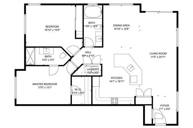 Juniper & Ponderosa Floor Plan - Cala Luxury Apartments