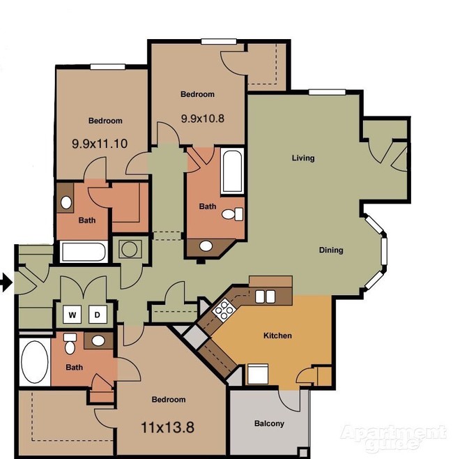 Floorplan - The Retreat Apartment Homes