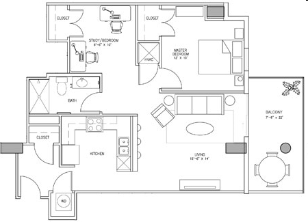 2BR/1BA - 21 Rio Apartments