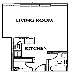 Studio Floor Plan - Johnson Legacy Apartments