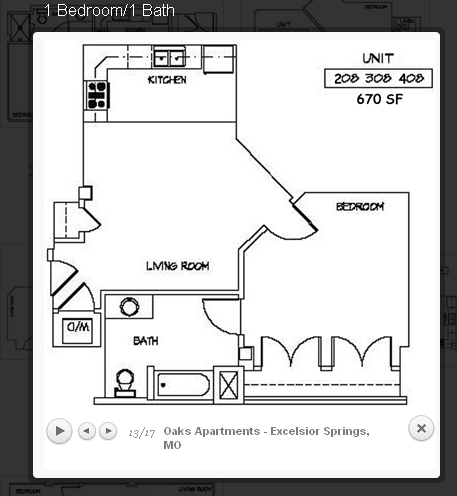 1BR/1BA - Oaks Apartments 55+ Senior Community