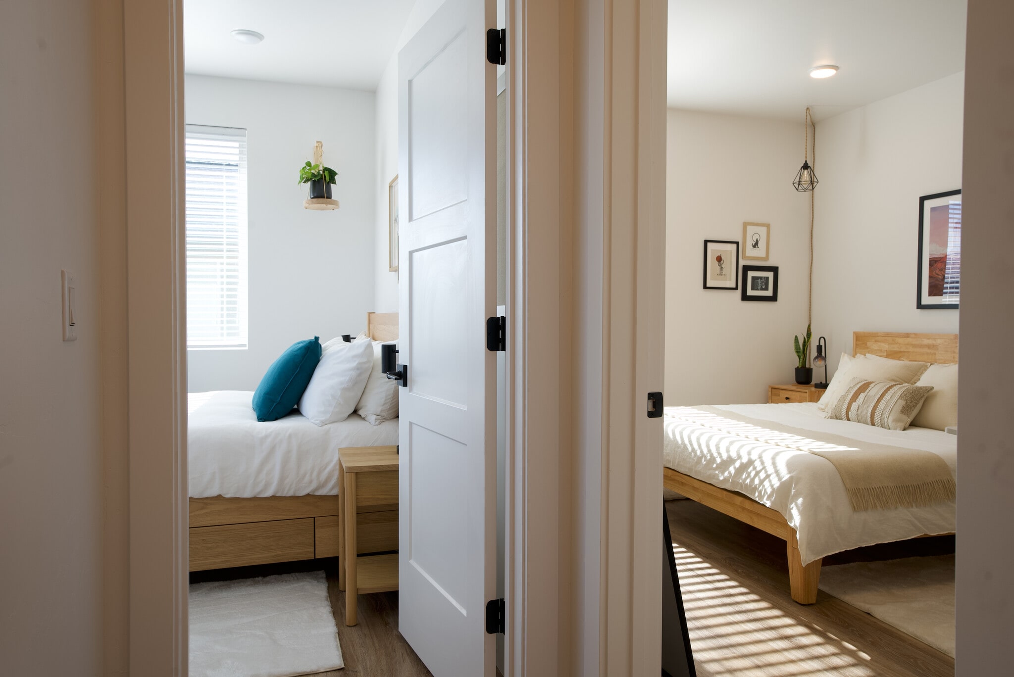 View from hallway into both bedrooms - 525 N 1st St