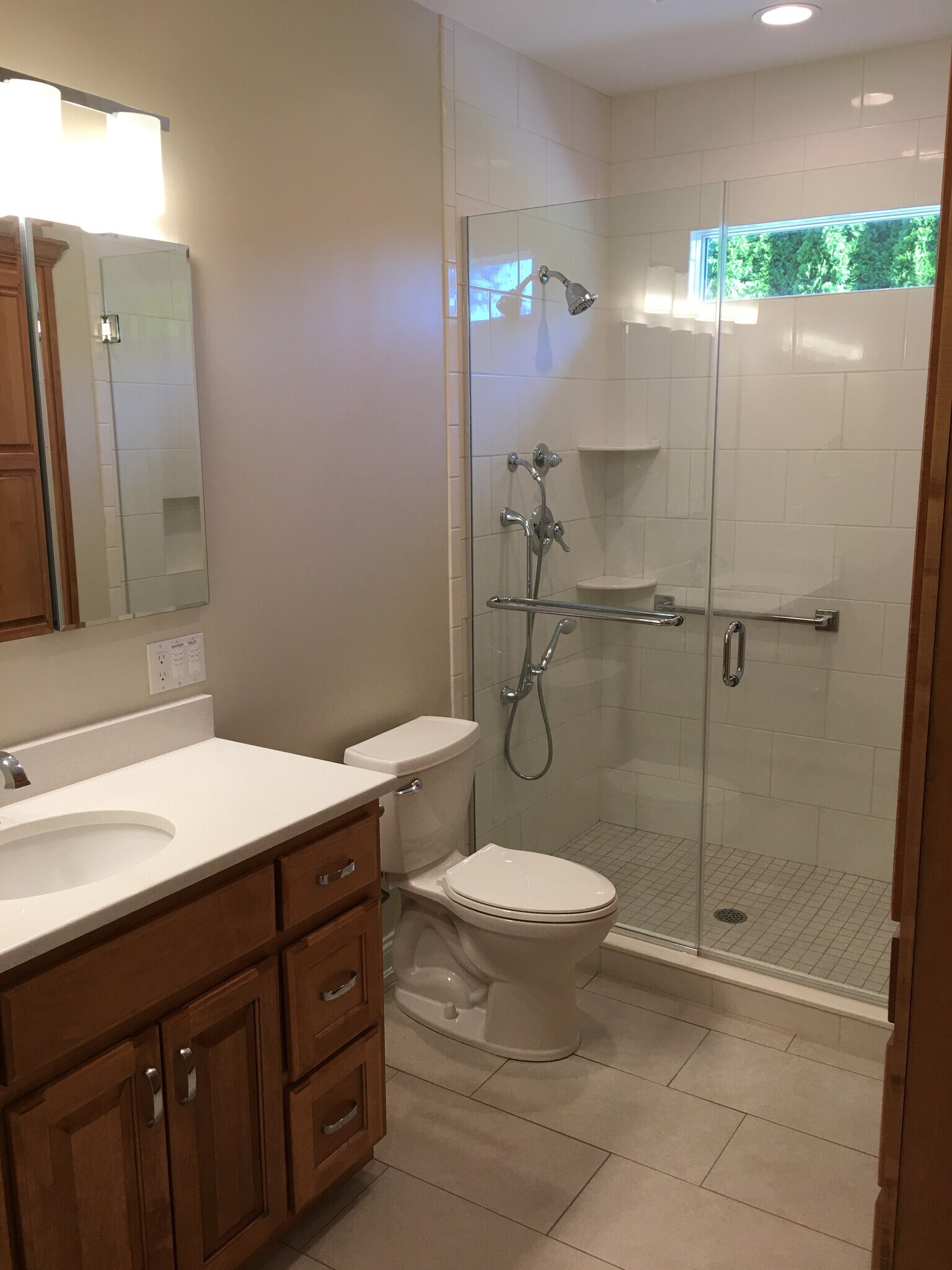 Shower with grab bar - 2612 Tucker Station Rd