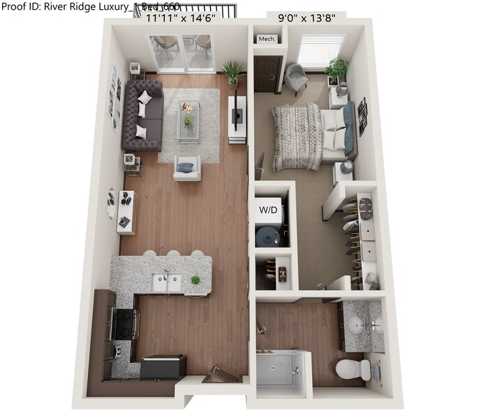 One Bedroom Standard - River Ridge Luxury Apartments & Townhomes