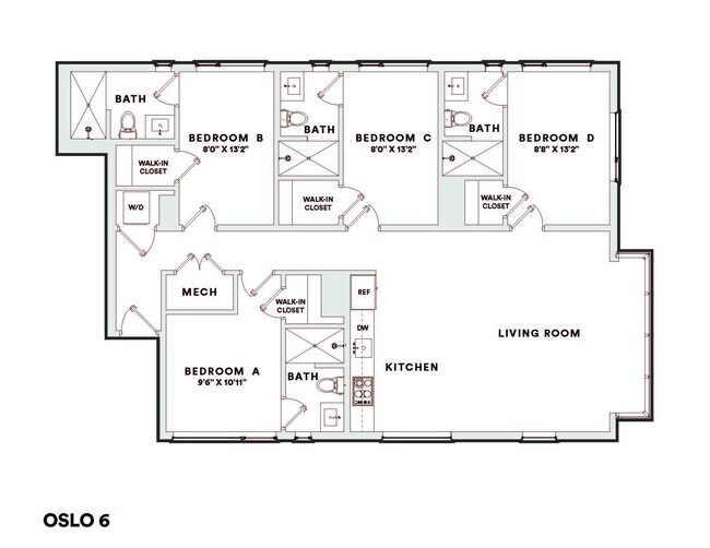 Floorplan - OSLOshaw Co-Living Apartments