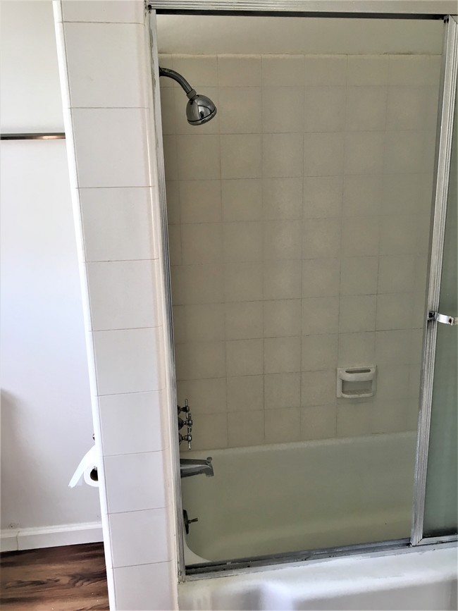 Bathtub with shower, ceramic tile walls - 2 62nd Pl