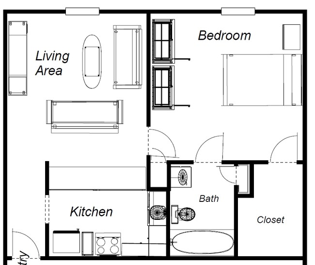 1BD/1BR - Tanner Terrace