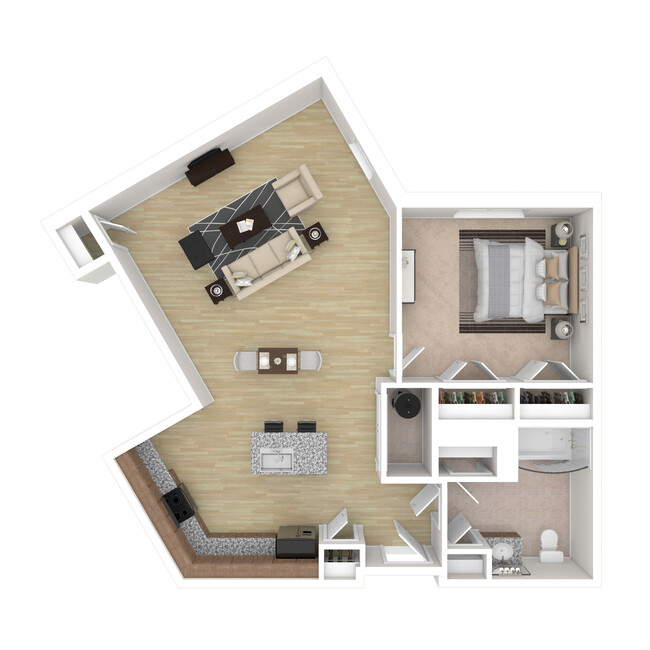 Daffodil - 1 Bed, 1 Bath, 844 sq. ft. - Oakwood Meadow Senior Residences