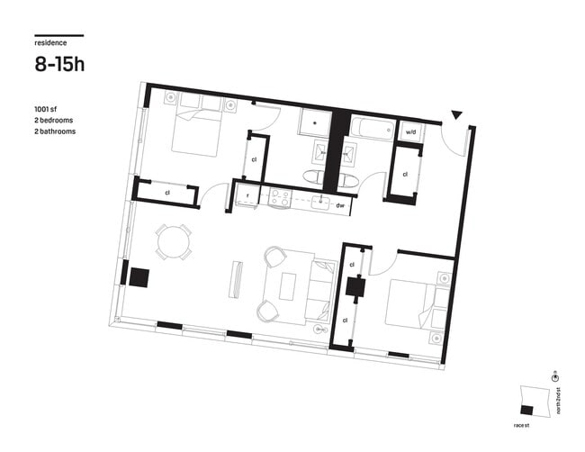 2 Bedroom 1,001 sq ft - Bridge