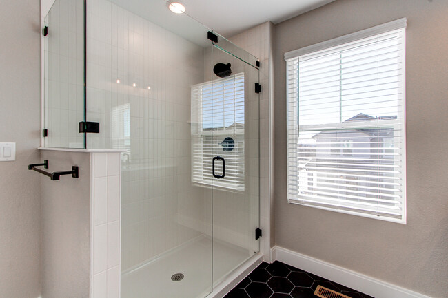 Master bath - frameless shower - 2656 W 68th Pl