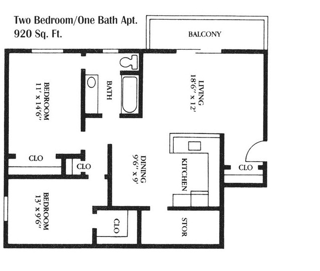 2 x 1 - 920 sq. ft. - East Bay Village