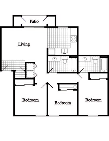 3 Bedroom 2 Bathroom - The Landmark