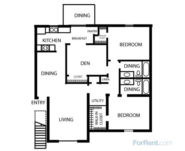 Plan B-3 - Woodhill Apartments