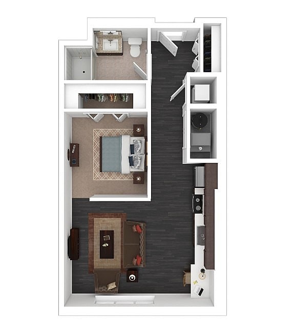 S2 3D Floor plan - Courthouse Square Apartments