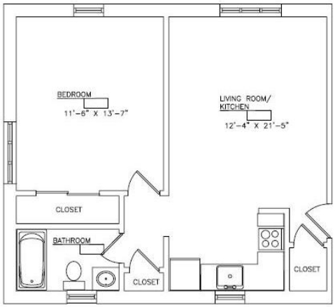 1BR/1BA - College Arms