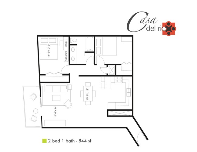 Floorplan - Casa Del Rio Apartments