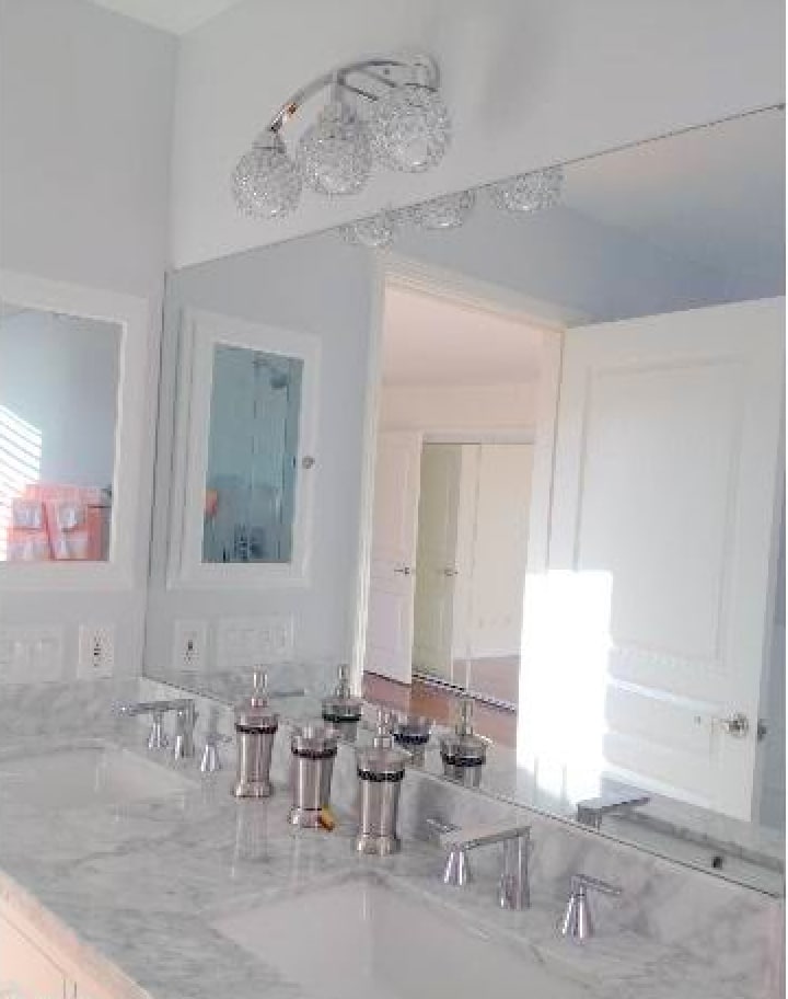 master bathroom vanity with marble counter - 1534 Amherst Ave