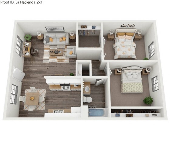 Floorplan - La Hacienda Apartment Homes