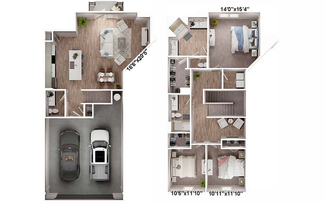 Floorplan - Avalon Townhome Collection Bee Cave
