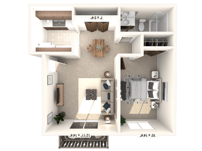 Floorplan - Bavarian Village Apartments