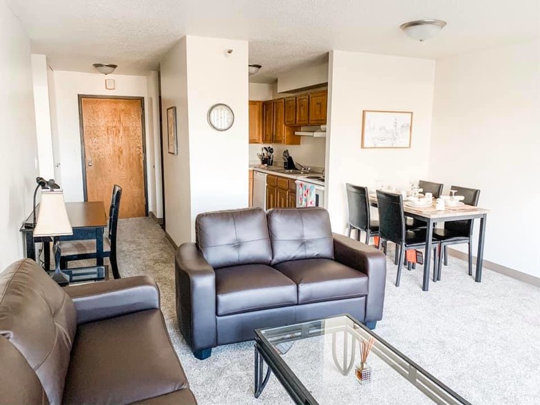 1 bedroom living room - Cedar River Tower Apartments