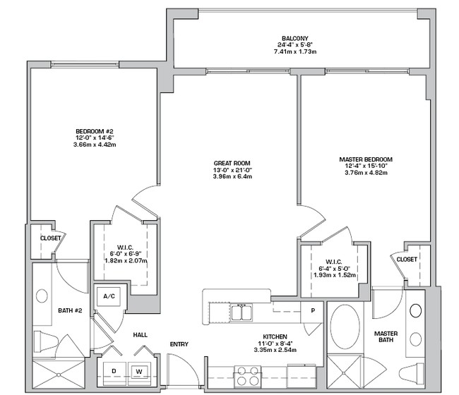 2BR/2BA - City Place South Tower