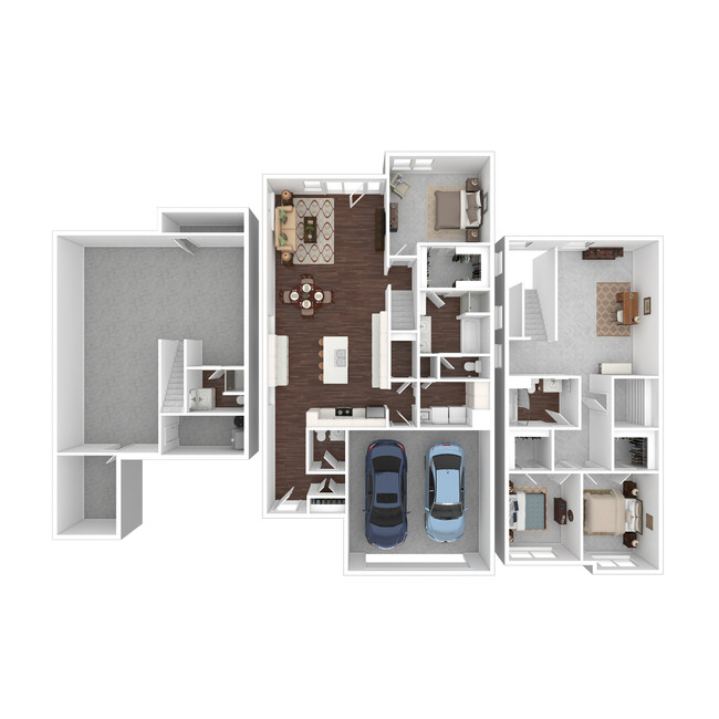 Floor plan 2 bedroom - Luxe at Pepper Pike