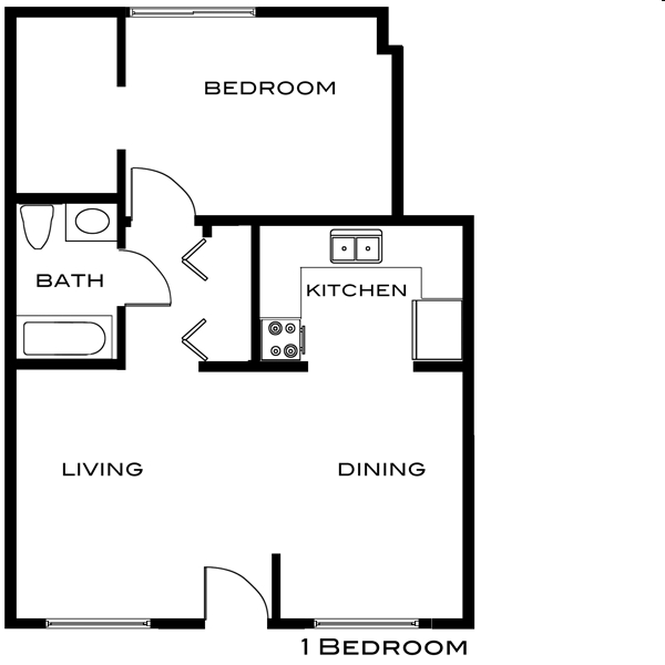 1BR/1BA - Buena Vista Apartments & Townhomes