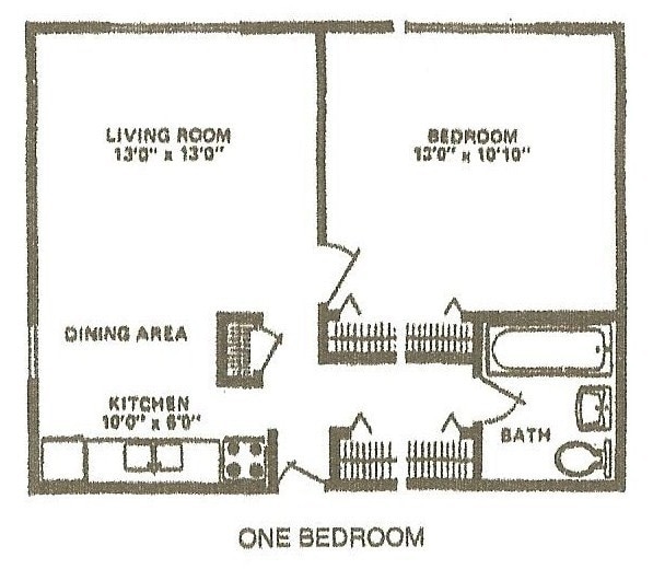 1BR/1BA - White Oak Apartments