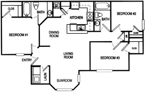 3BR/2BA - Park on Market Apartments