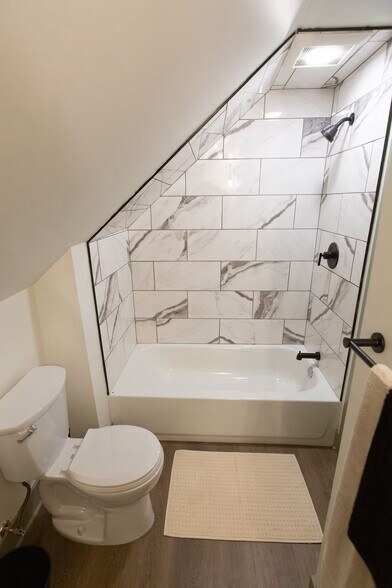 Bright, airy bathroom with new custom tile shower - 18115 Nottingham Rd