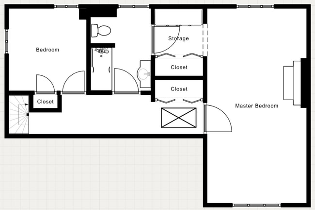 Upstairs Floorplan - 613-2 Chapel St