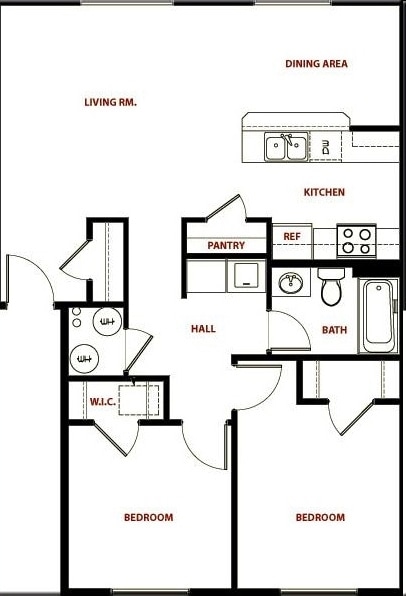 2BR/1BA - Brookside Park Apartments