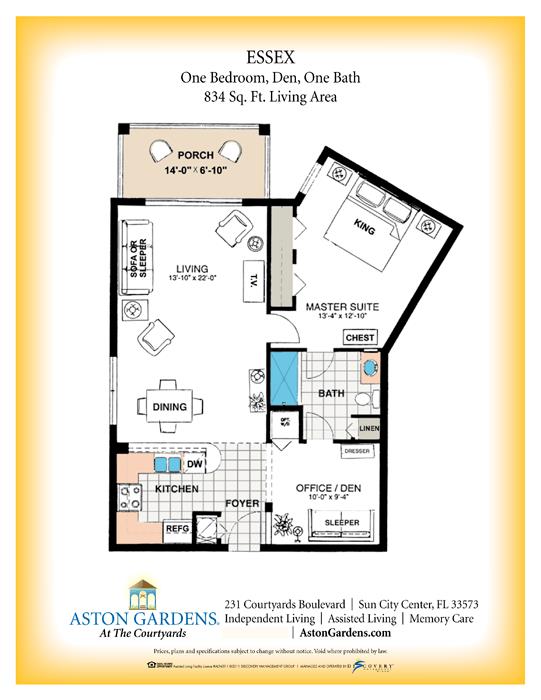 Floorplan - Aston Gardens At The Courtyards Senior Living