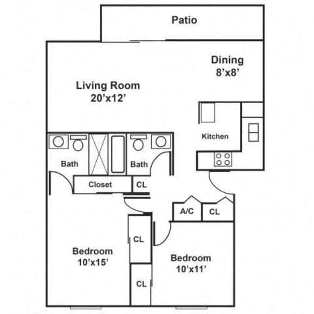 2x2 Premium, 2x2 Signature (The Biltmore) 1010 sqft - The Essex