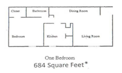1BR/1BA - Oak Tree Village Apartments