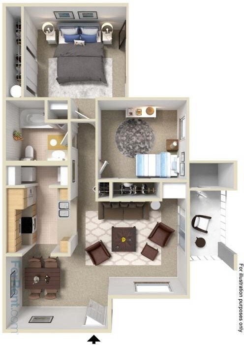 3D Floorplan - WESTBURY APARTMENTS