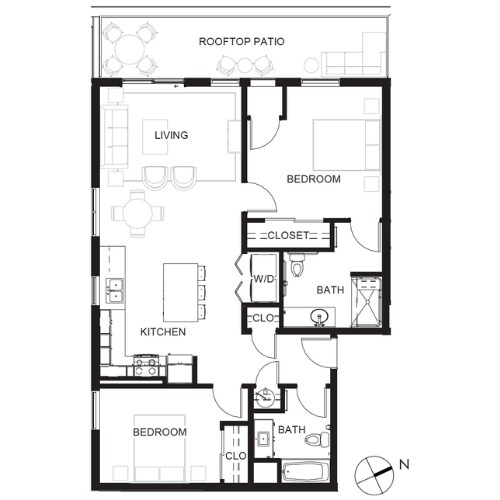 2 Bedroom 2 Bathroom ADA - The Station Lofts