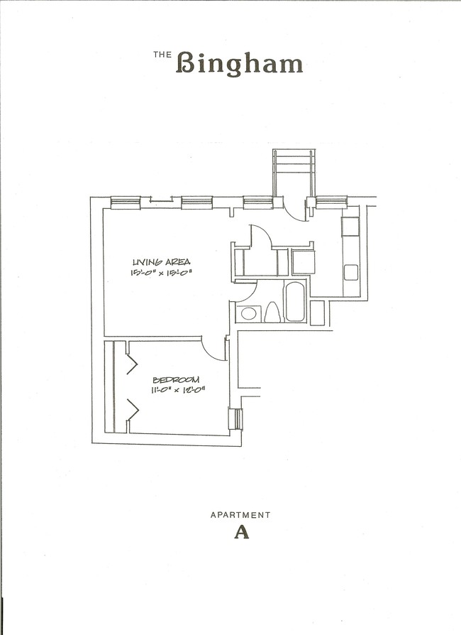 Floor Plan- apt a - The Bingham Apartments