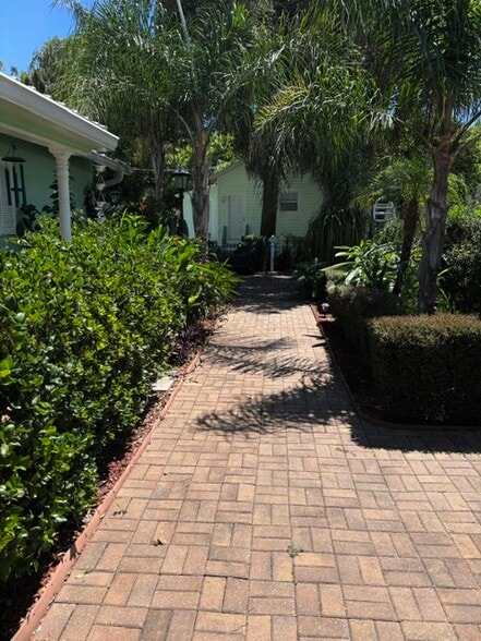 Paver walkways in garden - 714 Spring St